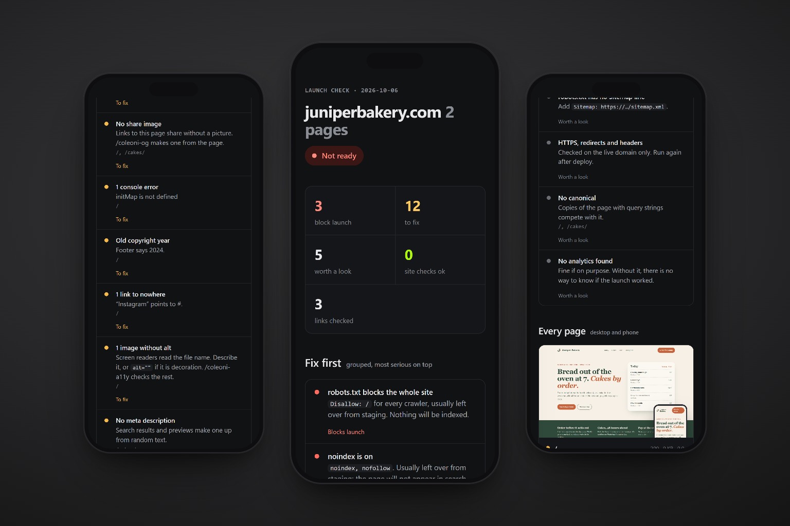 The launch report on three phones