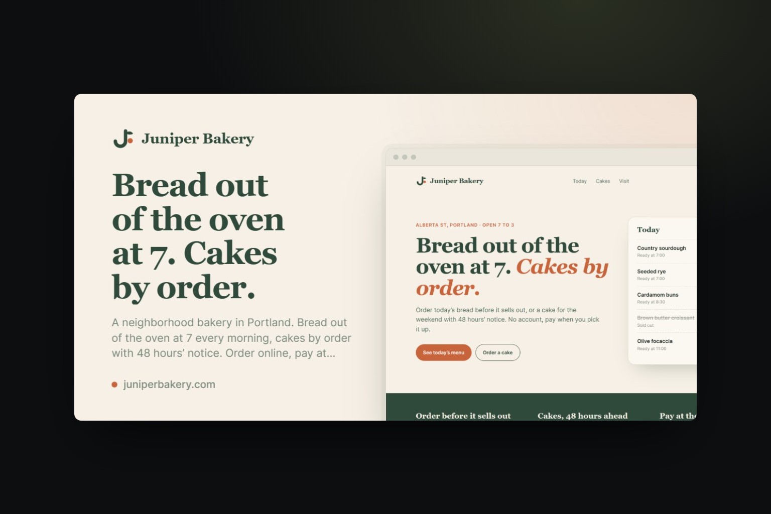 The share image made from the bakery’s home page