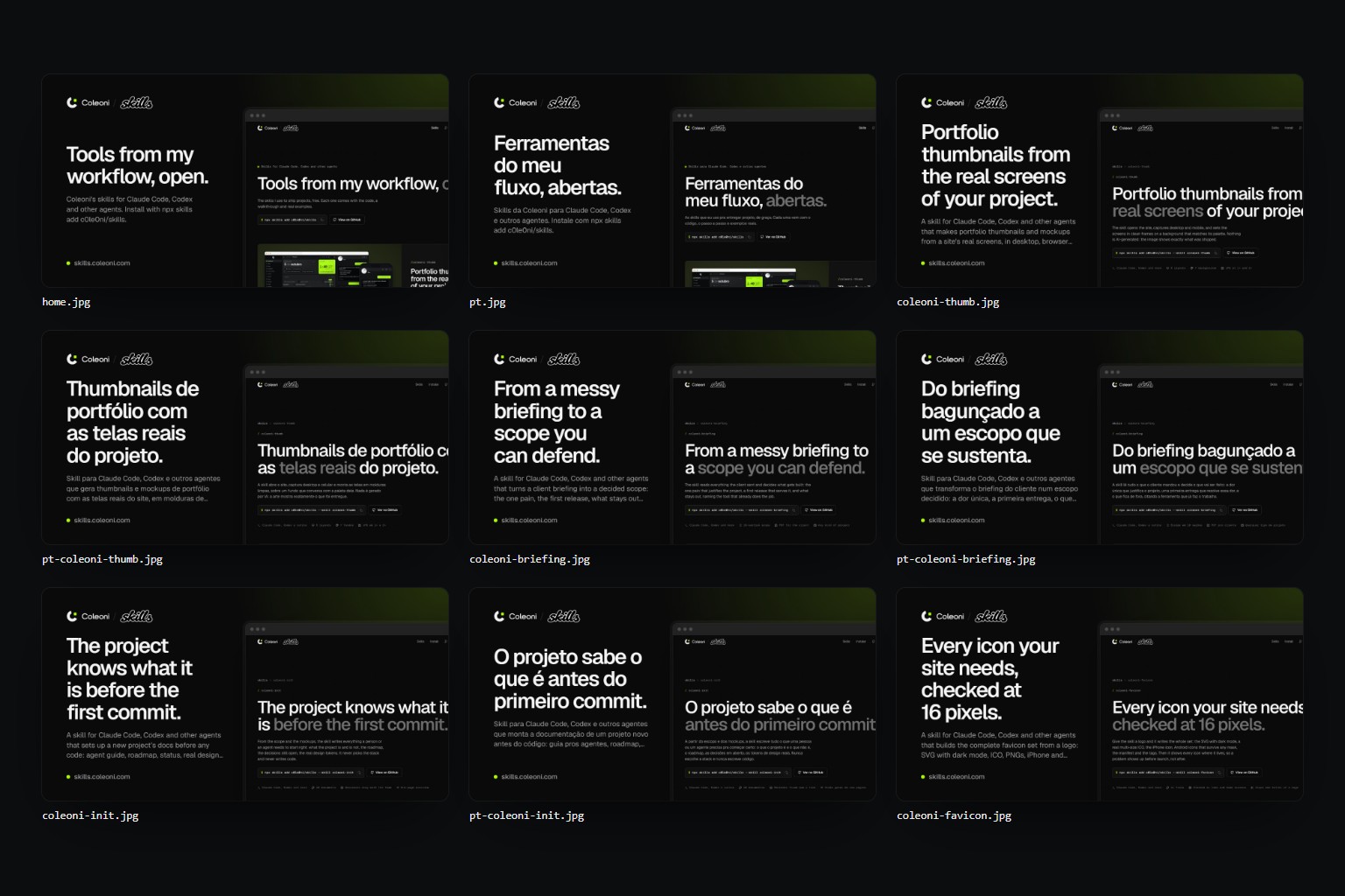 The share images of every page of skills.coleoni.com