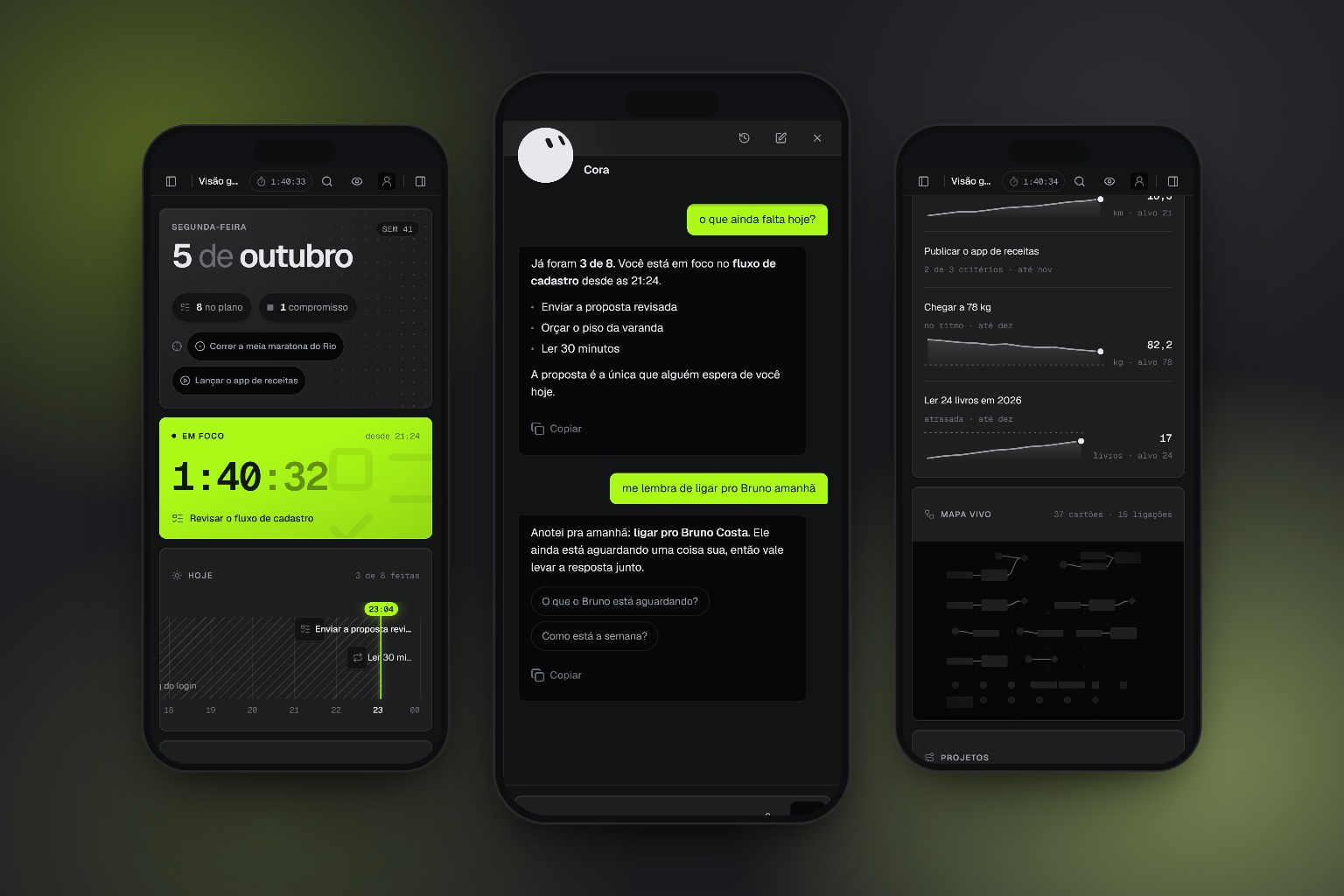Coleoni OS in the phones layout, mesh background