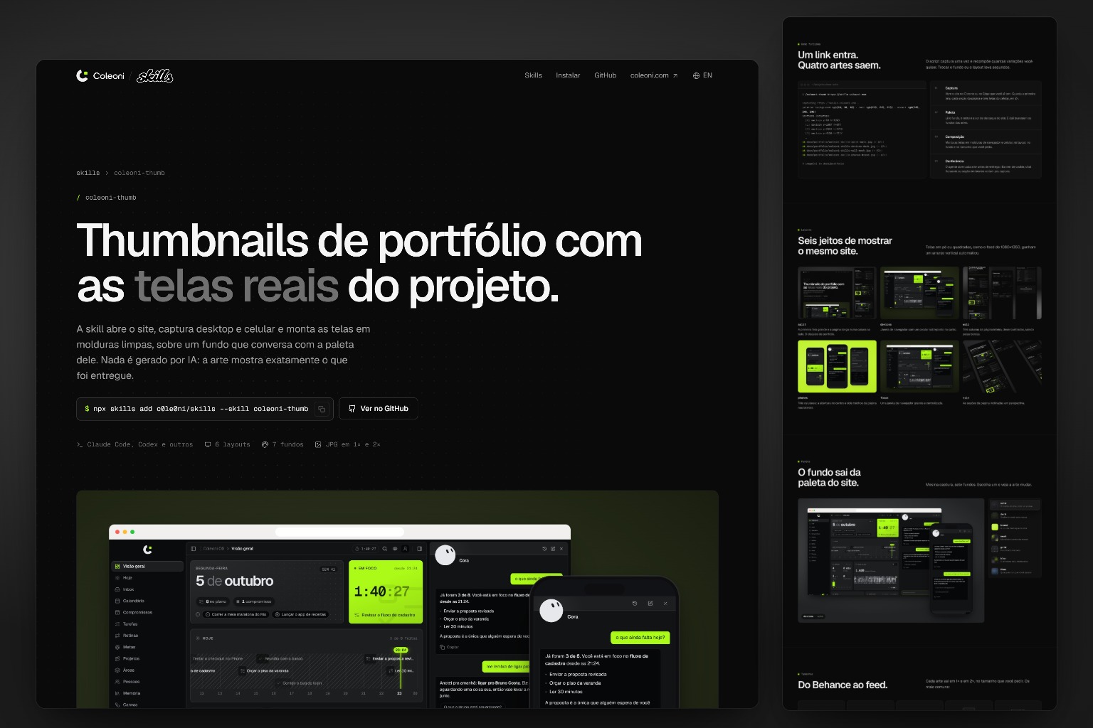 Esta página no layout split, fundo auto