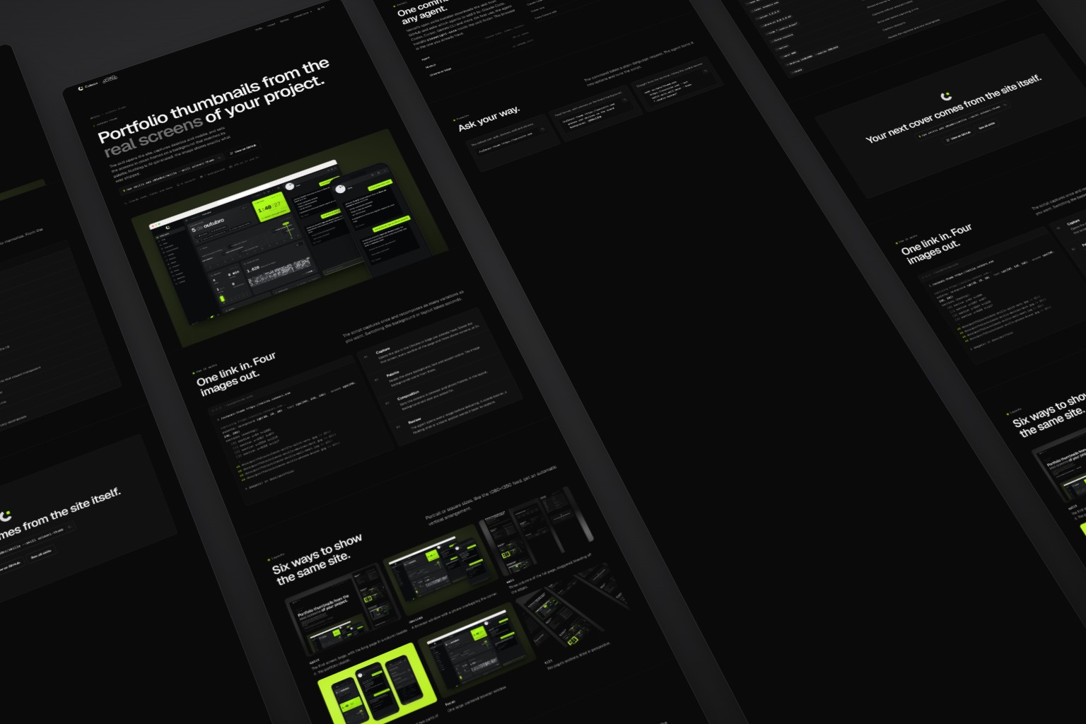 This page in the tilt layout, dark background